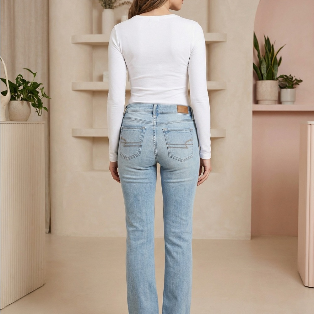 American Eagle Low Rise Slim Boot Jeans - Light Wash